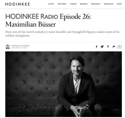 Article Hodinkee Maximilian Büsser
